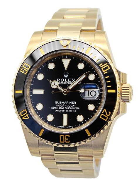 rolex submariner date 18k gold watch